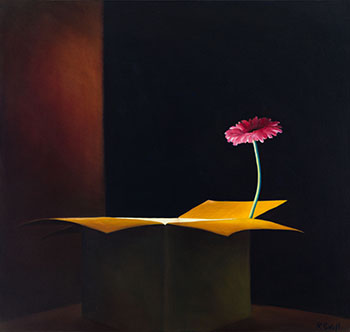 Glowing Box with Gerbera by Ross Penhall