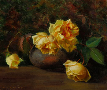Still Life with Yellow Roses by Mary Augusta Hiester Reid
