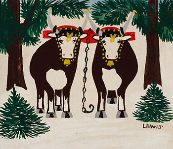 Two Oxen by Maud Lewis