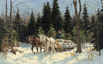 Hauling Logs in Winter by Frederick Simpson Coburn