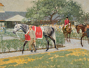 Queen's Plate in Woodbine Paddock (6th Race, All View) by Robert Elmer Lougheed