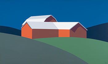 Red Barn White Roof par Charles Pachter