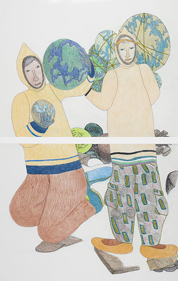 Two People Gathering Worlds by Shuvinai Ashoona