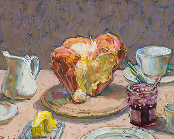 Still Life with Brioche #1 by Joseph Francis (Joe) Plaskett