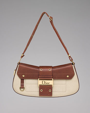 A STREET CHIC BROWN AND CREAM BEIGE COLUMBUS AVENUE BAG by  DIOR