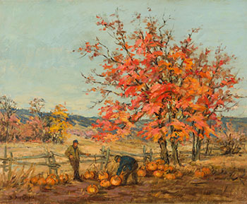Gathering Pumpkins by Berthe Des Clayes