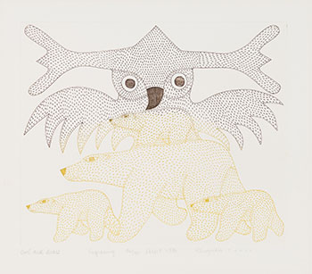 Owl and Bears by Kenojuak Ashevak