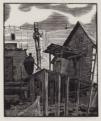 Shacks on the Beach - Karlukwees by Walter Joseph (W.J.) Phillips