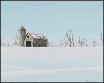 Barn in Landscape by Christian Deberdt