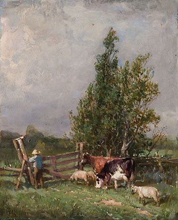 Farmyard Scene by Peleg Franklin Brownell