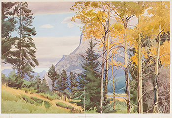 Mount Rundle, Fall - The Bow Valley by Walter Joseph (W.J.) Phillips