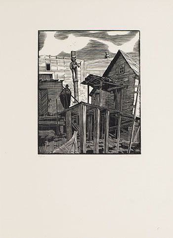 	Shacks on the Beach, Karlukwees by Walter Joseph (W.J.) Phillips