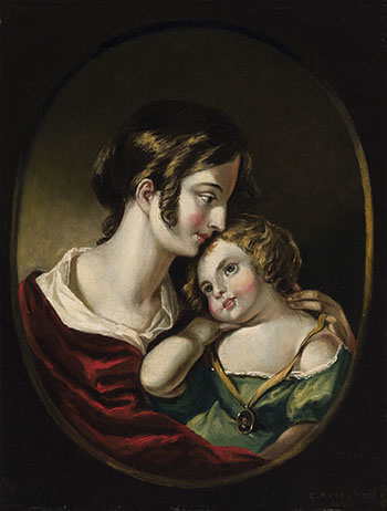 Louise and Emilie (Portrait of the Artist's Wife and Daughter) par Cornelius David Krieghoff