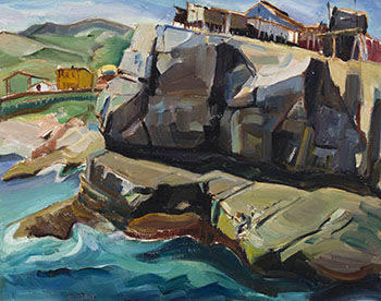 Fishing Stages, Flat Rock, NL by Kathleen Frances Daly Pepper