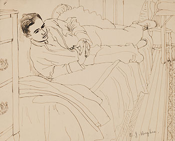 Gary on a Couch by Edward John (E.J.) Hughes