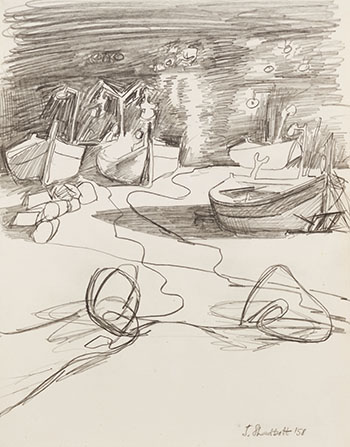 Beach at Collioure, France by Jack Leonard Shadbolt