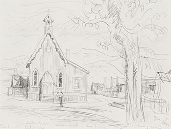 Church at Barkerville / Barkerville Street Scene (verso) par Alexander Young (A.Y.) Jackson