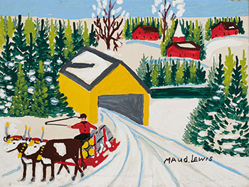 Hauling Logs by Maud Lewis