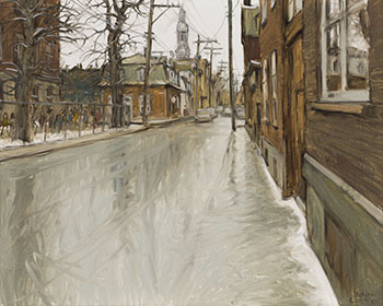 Une Journée Humide du Printemps rue Boisseau, Québec par John Geoffrey Caruthers Little