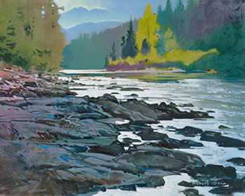 Chekamus River At Chekamus Lake by Robert Genn