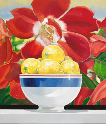 Porcelain, Lemons, Flowers and Sky by William Griffith Roberts