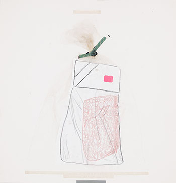 Still Life: Laminated Drawings of a Sponge Bottled in Plastic Twice No. 6 par Iain Baxter