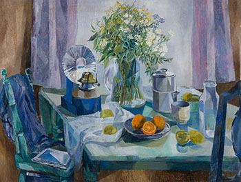Still Life with Flowers and Oranges par Betty Roodish Goodwin