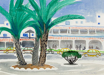 Hammamet Street Tunisia by Doris Jean McCarthy