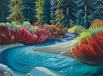 River Scene - MI33 by Donald M. Flather