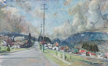 Mountain View from New Westminster by Joseph Francis (Joe) Plaskett