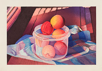 Peaches in a Plastic Pot by Mary Frances Pratt