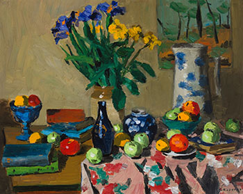 Still Life with Flowered Cloth by William Goodridge Roberts