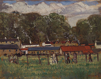 Country Show / Landscape with Horses (verso) par Maurice MacGonigal