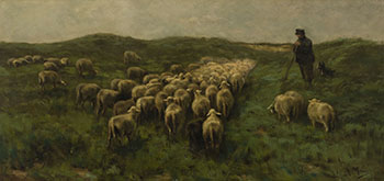 Shepherd with his Flock par Anton Mauve
