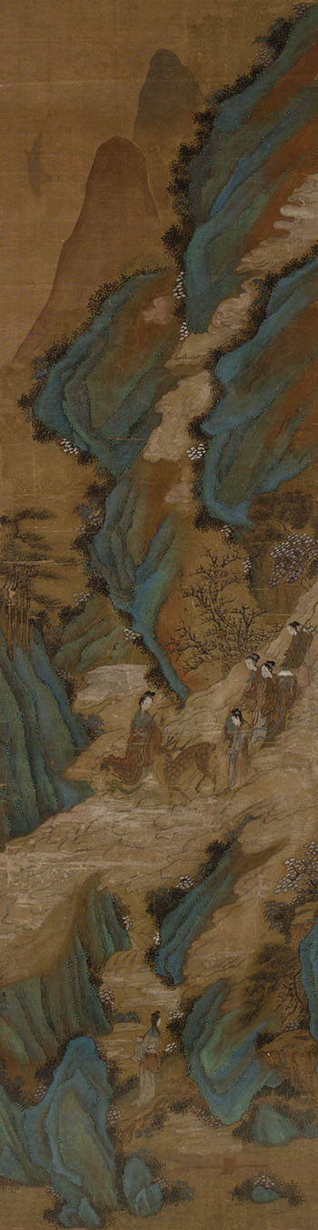The Daoist Immortal Magu with Attendants, Late Qing Dynasty, 19th Century par  Chinese School
