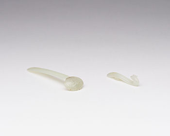 Two Chinese Pale Celadon Jade Ornaments, 19th Century by  Chinese Art
