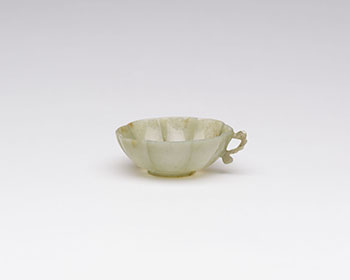 A Chinese Miniature Miniature Mughal-Style Celadon Jade Cup, 19th Century by  Chinese Art