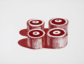 Cherry Cakes (from Recent Etchings II) by Wayne Thiebaud