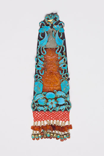 A Chinese Kingfisher and Hardstone Lady's Silver Filigree Hair Ornament, 19th Century by  Chinese Art