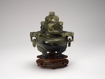 A Chinese Hardstone Carved Tripod Censer and Cover, Early 20th Century by  Chinese Art