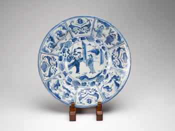 A Large Chinese Blue and White 'Noble Professions' Kraak Dish, Ming Dynasty, Wanli Period (1572-1620) by  Chinese Art
