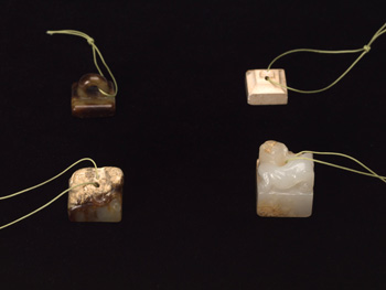 A Group of Four Chinese Jade Miniature Seals, Ming Dynasty by  Chinese Art