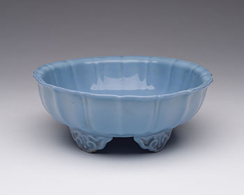 A Chinese Lavender Blue Glazed Footed Narcissus Planter, Yonghzheng Mark, Republican Period by  Chinese Art