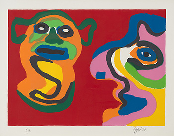 Waiting for the Second Kiss, or Two Figures, from the Happy Meeting Portfolio by Karel Appel