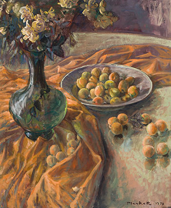 Apricots and Flowers by Joseph Francis (Joe) Plaskett