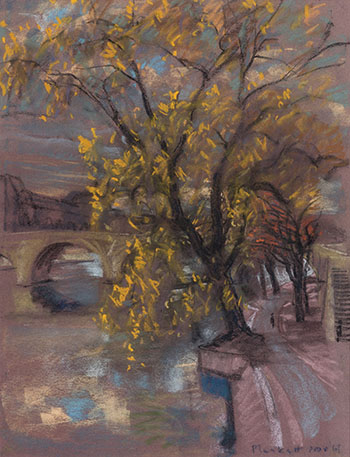 Yellow Leaves on the Canal Walkway par Joseph Francis (Joe) Plaskett