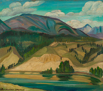 Windermere Lake, BC / Harbour Scene (verso) by Nan (Anna Getrude Lawson) Cheney