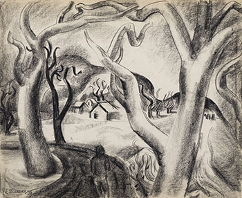 Rock and Tree Landscape, Victoria, BC by Jack Leonard Shadbolt