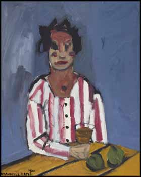 Woman in Striped Dress by Maxwell Bennett Bates