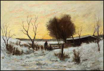 Shepherd and his Flock, Winter par Arthur Dominique Rozaire